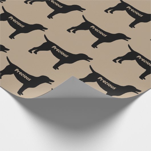 Labrador Retriever Dog Silhouette Cadeaupapier (Hoek)