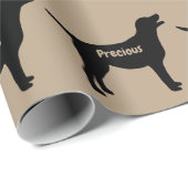 Labrador Retriever Dog Silhouette Cadeaupapier (Rol Hoek)
