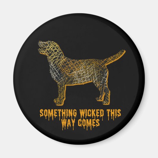 Labrador Retriever Dog Silhouette Fun Halloween Magneet (Voorkant)