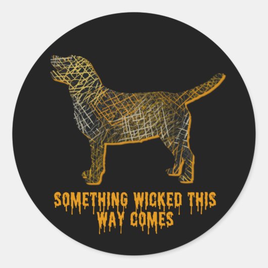 Labrador Retriever Dog Silhouette Fun Halloween Ronde Sticker (Voorkant)