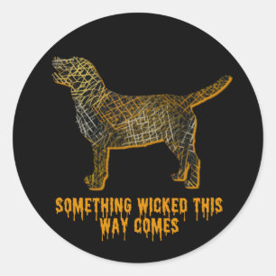 Labrador Retriever Dog Silhouette Fun Halloween Ronde Sticker