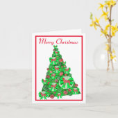 Labrador Retriever Dog Silhouette kerstboom Kaart (Gele Bloem)