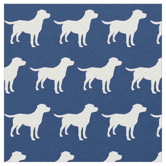 Labrador Retriever Dog Silhouette Lab Navy Blue Stof (Close Up)
