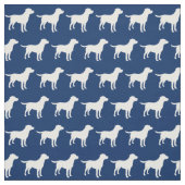 Labrador Retriever Dog Silhouette Lab Navy Blue Stof (Swatch)