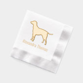 Labrador Retriever Dog Silhouette Naam Folie Servetten (Links)
