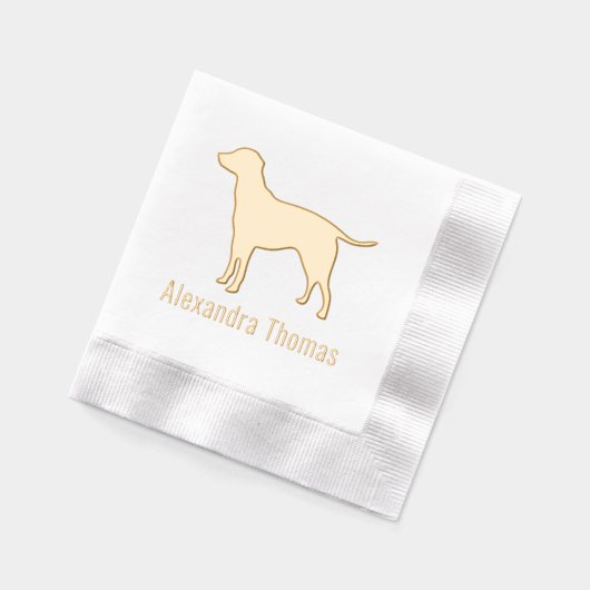 Labrador Retriever Dog Silhouette Naam Folie Servetten (Links)