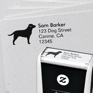 Labrador Retriever Dog Silhouette Return-adres Zelfinktende Stempel