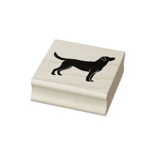 Labrador Retriever Dog Silhouette Rubber Stempel