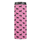 Labrador Retriever Dog Silhouettes Patroonroze Thermosbeker (Achterkant)