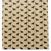 Labrador Retriever Dog Silhouettes Pattern beige Douchegordijn (Voorkant)