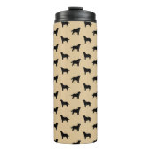 Labrador Retriever Dog Silhouettes Pattern beige Thermosbeker (Voorkant)