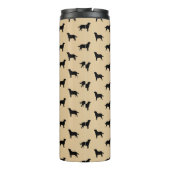 Labrador Retriever Dog Silhouettes Pattern beige Thermosbeker (Achterkant)