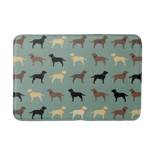 Labrador Retriever Dog Silhouettes Pattern Labs Badmat (Voorkant)