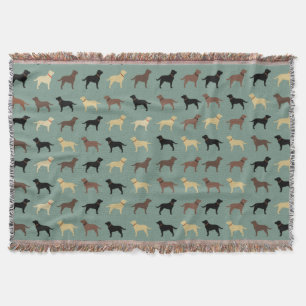 Labrador Retriever Dog Silhouettes Pattern Labs Deken