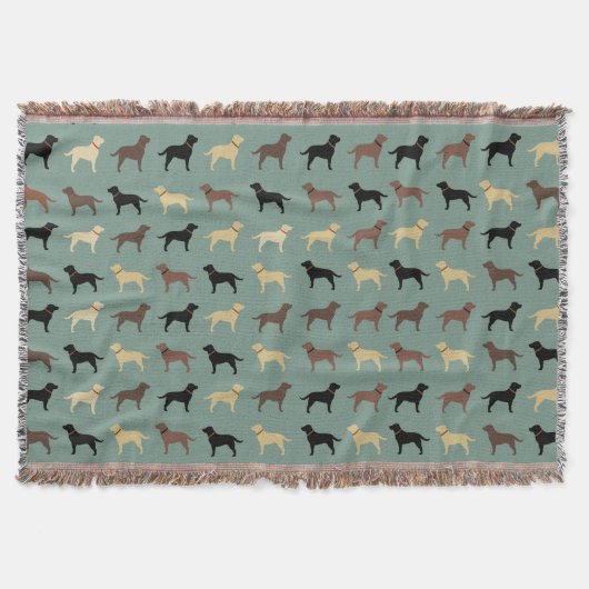 Labrador Retriever Dog Silhouettes Pattern Labs Deken (Voorkant)