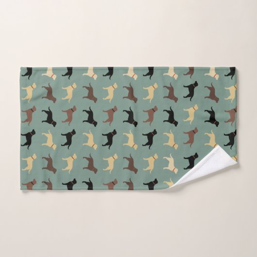 Labrador Retriever Dog Silhouettes Pattern Labs Handdoek (Handdoek)
