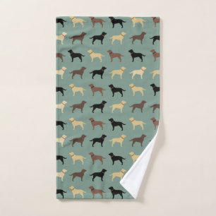 Labrador Retriever Dog Silhouettes Pattern Labs Handdoek