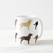 Labrador Retriever Dog Silhouettes Pattern Labs Koffiemok (Voorkant rechts)