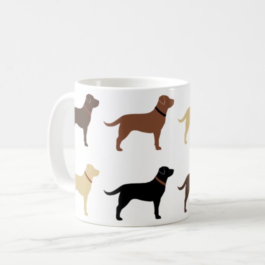 Labrador Retriever Dog Silhouettes Pattern Labs Koffiemok (Voorkant links)