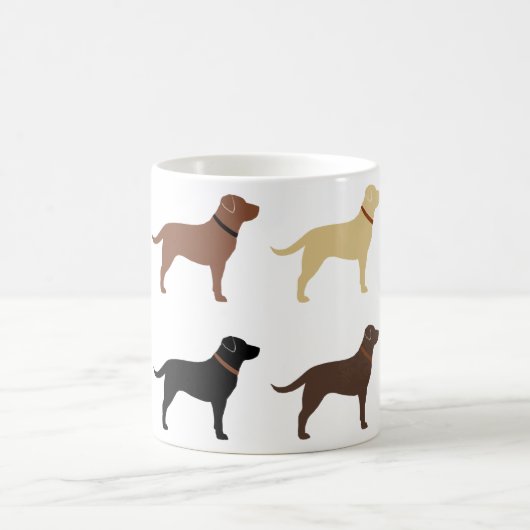 Labrador Retriever Dog Silhouettes Pattern Labs Koffiemok (Center)