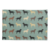 Labrador Retriever Dog Silhouettes Pattern Labs Kussensloop (Achterkant)