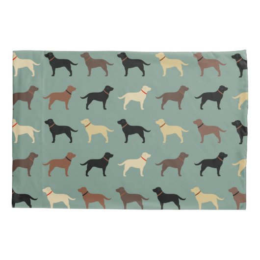 Labrador Retriever Dog Silhouettes Pattern Labs Kussensloop (Achterkant)