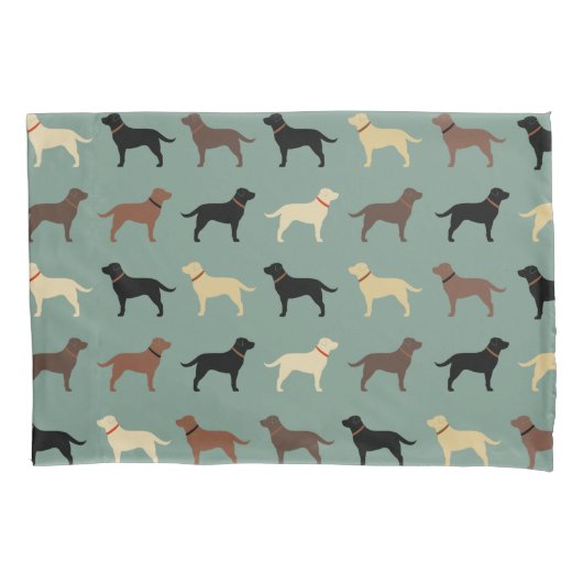 Labrador Retriever Dog Silhouettes Pattern Labs Kussensloop (Voorkant)