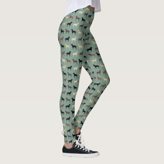 Labrador Retriever Dog Silhouettes Pattern Labs Leggings (Rechts)