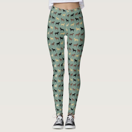 Labrador Retriever Dog Silhouettes Pattern Labs Leggings (Voorkant)