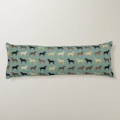 Labrador Retriever Dog Silhouettes Pattern Labs Lichaamskussen (Achterkant)