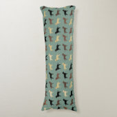 Labrador Retriever Dog Silhouettes Pattern Labs Lichaamskussen (Voorkant Verticaal)