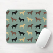Labrador Retriever Dog Silhouettes Pattern Labs Muismat (Met muis)