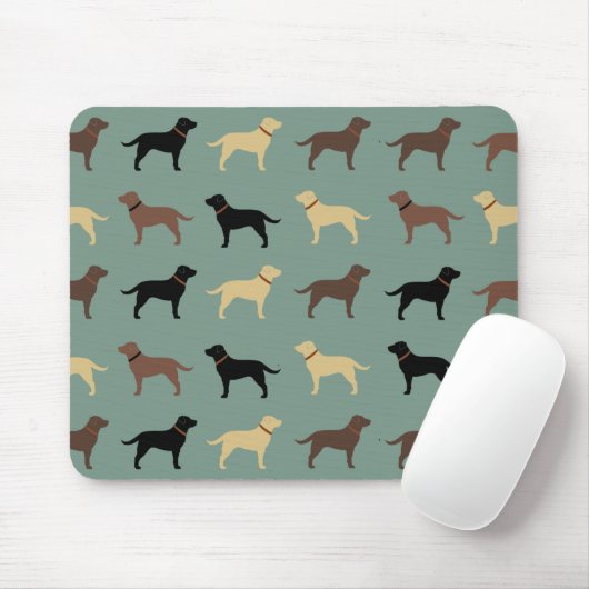 Labrador Retriever Dog Silhouettes Pattern Labs Muismat (Met muis)
