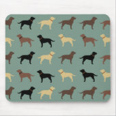 Labrador Retriever Dog Silhouettes Pattern Labs Muismat (Voorkant)