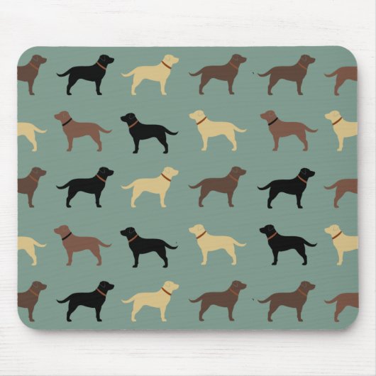 Labrador Retriever Dog Silhouettes Pattern Labs Muismat (Voorkant)