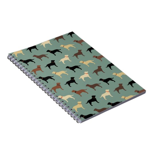Labrador Retriever Dog Silhouettes Pattern Labs Notitieboek (Rechterzijde)