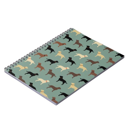 Labrador Retriever Dog Silhouettes Pattern Labs Notitieboek (Linkerzijde)