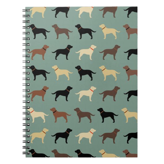 Labrador Retriever Dog Silhouettes Pattern Labs Notitieboek (Voorkant)