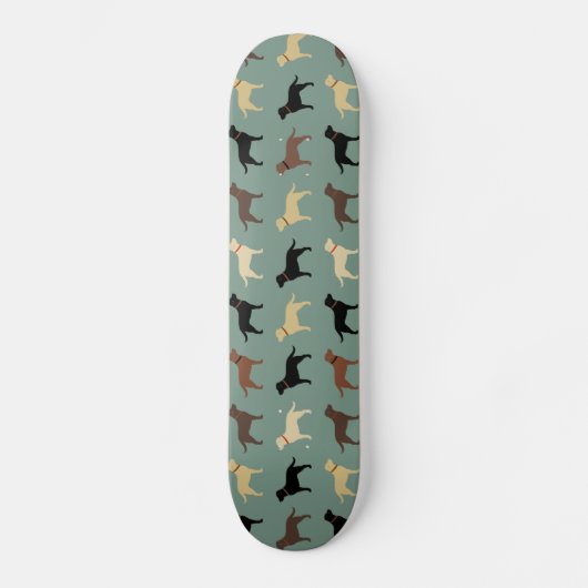 Labrador Retriever Dog Silhouettes Pattern Labs Persoonlijk Skateboard (Voorkant)