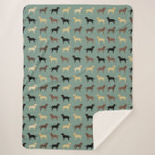 Labrador Retriever Dog Silhouettes Pattern Labs Sherpa Deken (Voorkant)