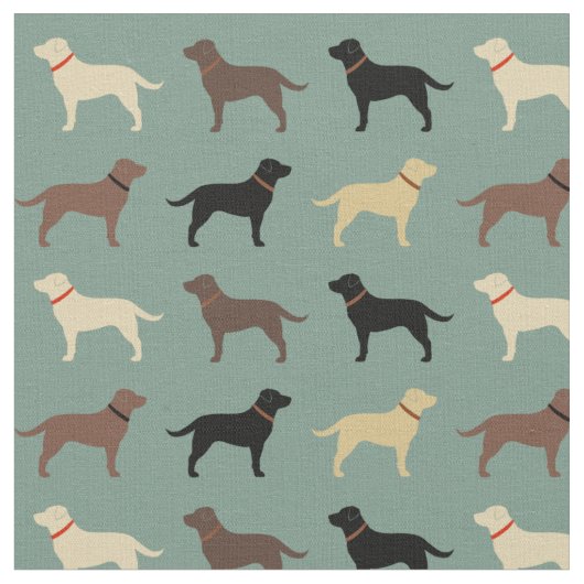 Labrador Retriever Dog Silhouettes Pattern Labs Stof (Close Up)