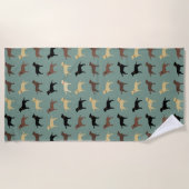 Labrador Retriever Dog Silhouettes Pattern Labs Strandlaken (Voorkant)