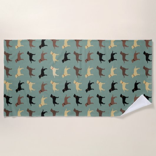 Labrador Retriever Dog Silhouettes Pattern Labs Strandlaken (Voorkant)