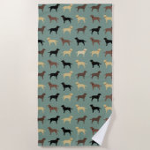 Labrador Retriever Dog Silhouettes Pattern Labs Strandlaken (Voorkant)
