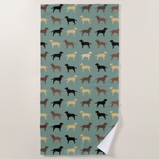 Labrador Retriever Dog Silhouettes Pattern Labs Strandlaken (Voorkant)