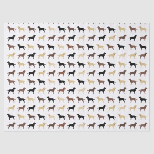 Labrador Retriever Dog Silhouettes Pattern Labs Tissuepapier (Voorkant)
