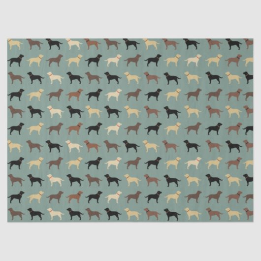 Labrador Retriever Dog Silhouettes Pattern Labs Tissuepapier (Voorkant)