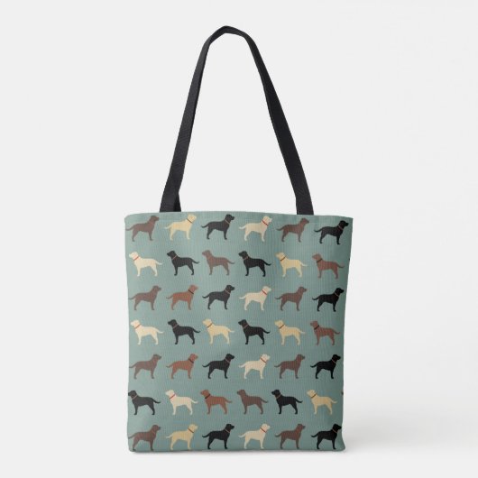 Labrador Retriever Dog Silhouettes Pattern Labs Tote Bag (Achterkant)