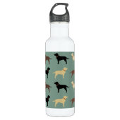 Labrador Retriever Dog Silhouettes Pattern Labs Waterfles (Voorkant)