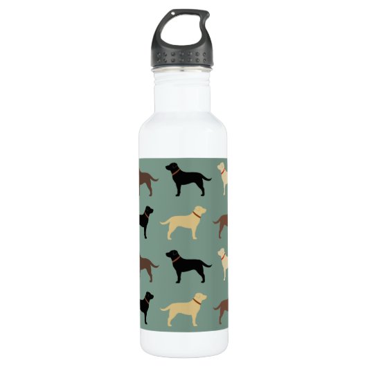 Labrador Retriever Dog Silhouettes Pattern Labs Waterfles (Voorkant)